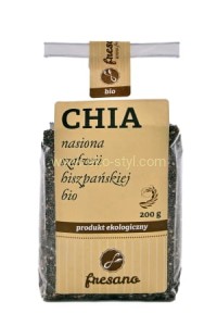 Fresano, Chia, Nasiona Szałwi Hiszpańskiej, BIO 200 g.