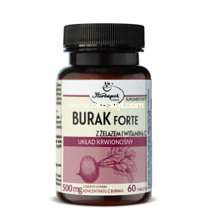 Herbapol Kraków, BURAK forte z żelazem i witaminą C, 60 tabletek