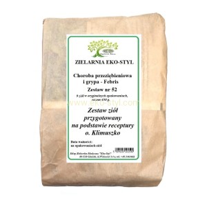  Grypa i przeziębienie (nr 52)  Zioła w/g rec. o. Klimuszko  / Zestaw ziół