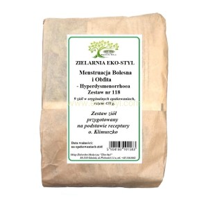Menstruacja bolesna i obfita (nr 118 ) Zioła w/g rec. o. Klimuszko /Zestaw ziół
