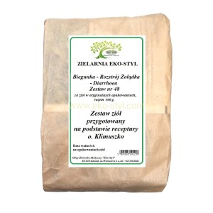 Biegunka, rozstrój żołądka (nr 48) Zioła w/g rec. o. Klimuszko /Zestaw ziół