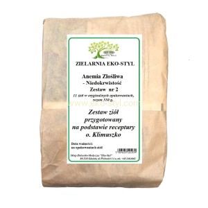 Anemia złośliwa, niedokrwistość (nr 02)  Zioła w/g rec. o. Klimuszko /Zestaw ziół