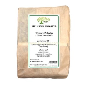 Wrzody żołądka (nr 18) Zioła  w/g rec. o. Klimuszko /Zestaw ziół