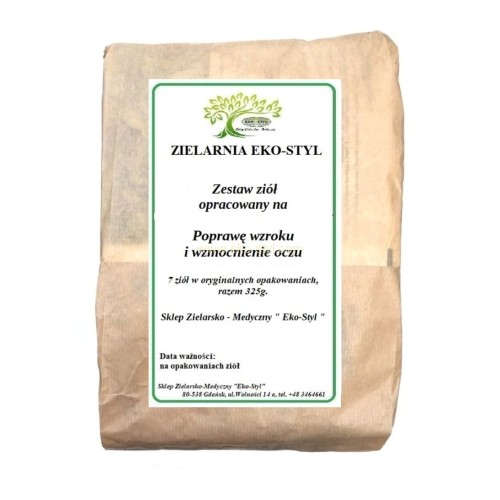 ZIOŁA NA OCZY I WZROK ,Zestaw ziół przygotowany przez Zielarnię -  Sklep Zielarsko-Medyczny Eko-Styl www.eko-styl.com