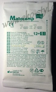 Matocomp, Kompresy z gazy 17-nitkowej, 7x7 cm - 5 szt.