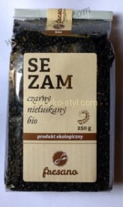Fresano, Sezam Czarny niełuskany, BIO 250 g.
