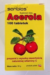 Sanbios, ACEROLA, Naturalna wit. C, 500 mg.